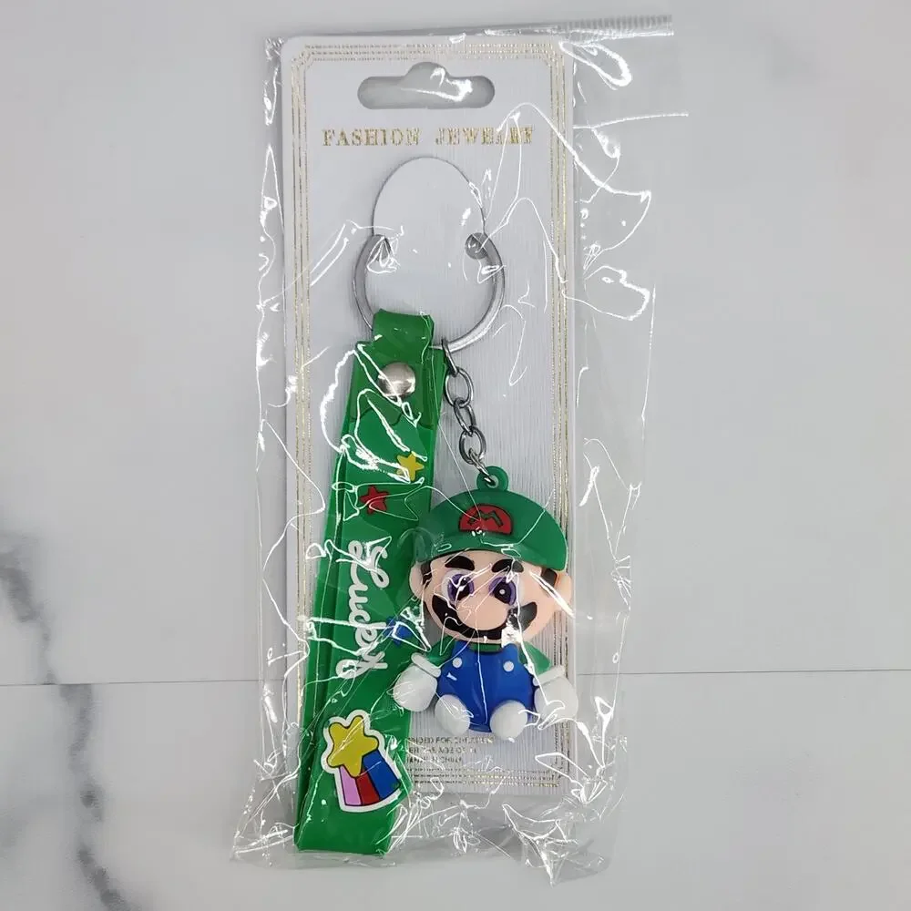 *NEW* Mario! Super Mario 3D Figure Keychain & Strap Bag Charm PVC/Silicone Green